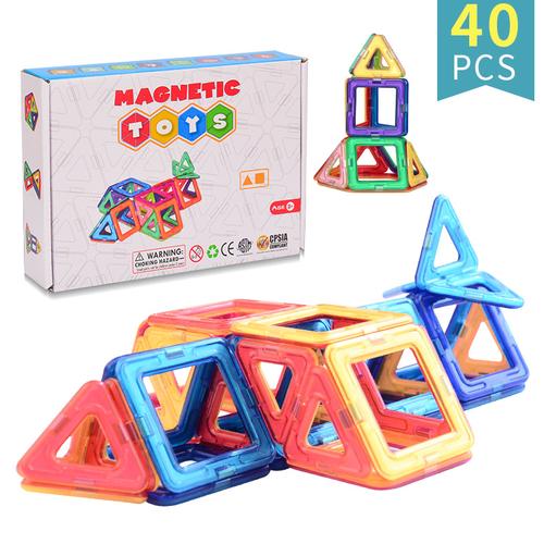 跨境供货 实力工厂 儿童益智玩具磁力片积木 40pcs纯磁力补充套餐